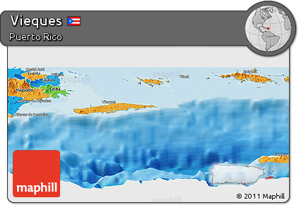 Political Panoramic Map of Vieques