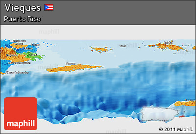 Political Panoramic Map of Vieques