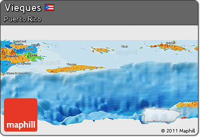 Political Panoramic Map of Vieques
