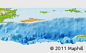 Political Panoramic Map of Vieques, physical outside