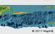 Political Panoramic Map of Vieques, satellite outside