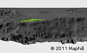 Satellite Panoramic Map of Vieques, darken, desaturated