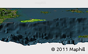 Satellite Panoramic Map of Vieques, darken