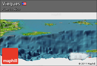 Satellite Panoramic Map of Vieques
