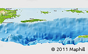 Satellite Panoramic Map of Vieques, physical outside