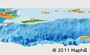 Satellite Panoramic Map of Vieques, political outside