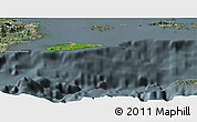 Satellite Panoramic Map of Vieques, semi-desaturated