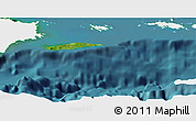 Satellite Panoramic Map of Vieques, single color outside