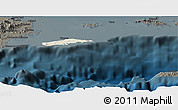 Shaded Relief Panoramic Map of Vieques, darken