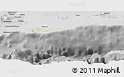 Shaded Relief Panoramic Map of Vieques, desaturated