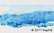 Shaded Relief Panoramic Map of Vieques, single color outside