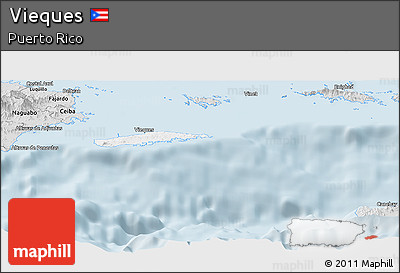 Silver Style Panoramic Map of Vieques