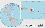 Gray Location Map of Yabucoa