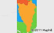 Political Simple Map of Yauco