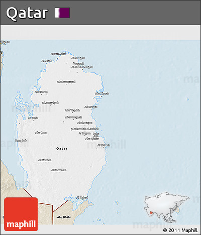 Classic Style 3D Map of Qatar