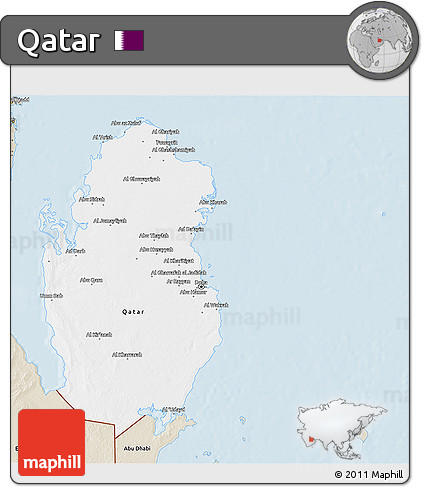 Classic Style 3D Map of Qatar