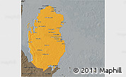 Political 3D Map of Qatar, darken, semi-desaturated