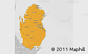 Political 3D Map of Qatar, lighten, desaturated