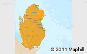 Political 3D Map of Qatar, lighten, land only