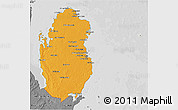 Political Shades 3D Map of Qatar, desaturated