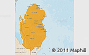 Political Shades 3D Map of Qatar, satellite outside, bathymetry sea