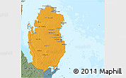 Political Shades 3D Map of Qatar, semi-desaturated, land only