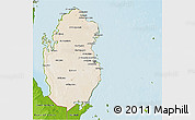 Satellite 3D Map of Qatar, physical outside