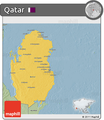 Savanna Style 3D Map of Qatar