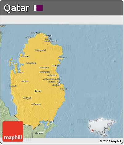 Savanna Style 3D Map of Qatar