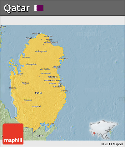 Savanna Style 3D Map of Qatar