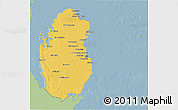 Savanna Style 3D Map of Qatar, single color outside