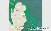 Shaded Relief 3D Map of Qatar, satellite outside