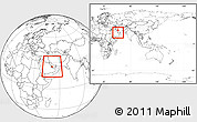 Blank Location Map of Qatar, within the entire continent
