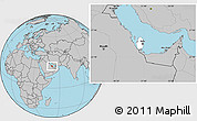 Blank Location Map of Qatar, gray outside