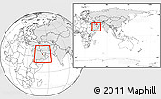 Blank Location Map of Qatar, highlighted continent, within the entire continent