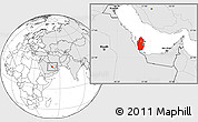 Blank Location Map of Qatar, highlighted continent