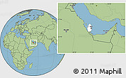 Blank Location Map of Qatar, savanna style outside
