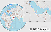 Gray Location Map of Qatar, lighten, semi-desaturated, land only