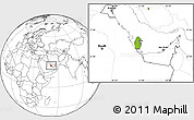 Physical Location Map of Qatar, blank outside