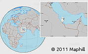 Satellite Location Map of Qatar, gray outside