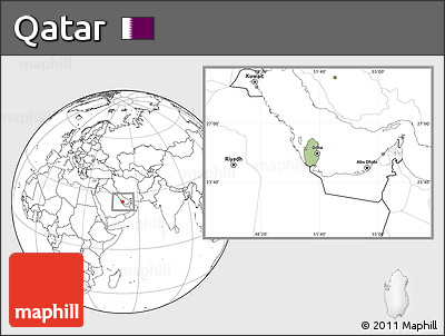 Savanna Style Location Map of Qatar, blank outside