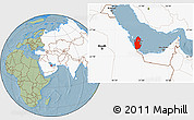 Savanna Style Location Map of Qatar, highlighted continent, hill shading