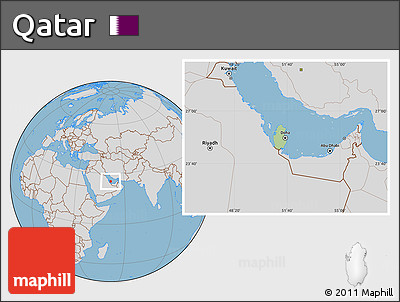 Savanna Style Location Map of Qatar, lighten, desaturated, land only