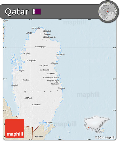 Classic Style Map of Qatar