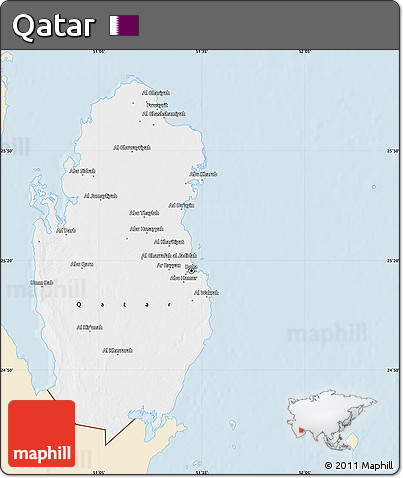 Classic Style Map of Qatar, single color outside