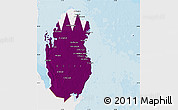 Flag Map of Qatar, single color outside, bathymetry sea, shaded relief sea, flag aligned to the middle
