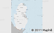 Gray Map of Qatar, single color outside