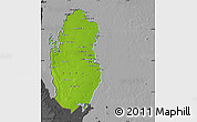 Physical Map of Qatar, darken, desaturated