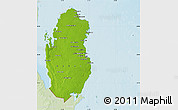 Physical Map of Qatar, lighten, land only