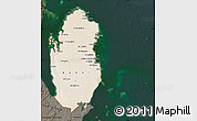 Satellite Map of Qatar, darken